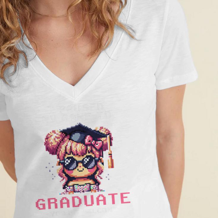 Classic I'm From The 1900s Retro Games Graduating Girl Premium Women's Jersey Short Sleeve Deep V-Neck Tshirt