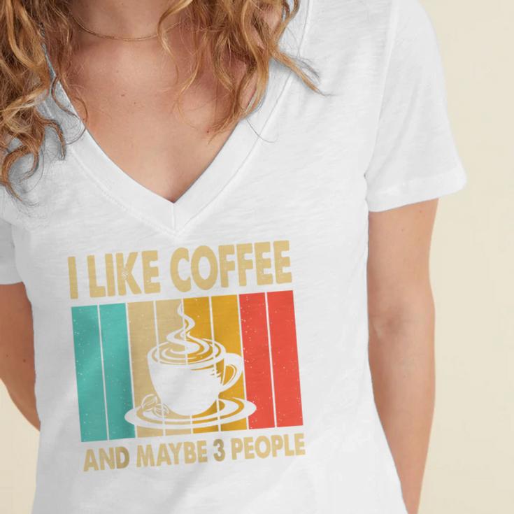 I Like Coffee And Maybe 3 People Introvert Anti-Social Raglan Baseball Tee Women's Jersey Short Sleeve Deep V-Neck Tshirt I Like Coffee And Maybe 3 People Introvert Anti-Social Raglan Baseball Tee Women's Jersey Short Sleeve Deep V-Neck Tshirt