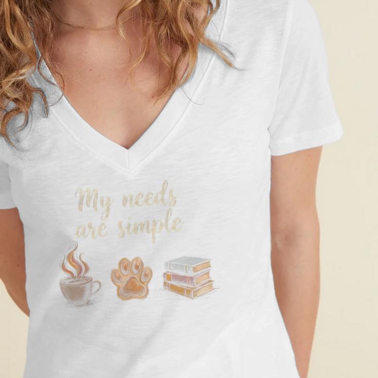 Coffee Paw Print Book Lover Reading Simple Life Bookworm Premium Tri-Blend Women's Jersey Short Sleeve Deep V-Neck Tshirt Coffee Paw Print Book Lover Reading Simple Life Bookworm Premium Tri-Blend Women's Jersey Short Sleeve Deep V-Neck Tshirt