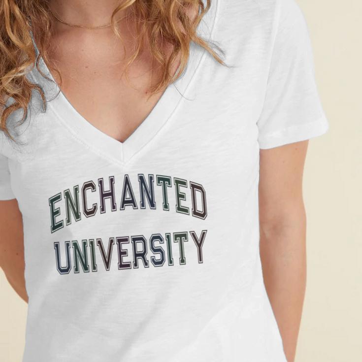 Crazy Stay Away From Me ENCHANTED UNIVERSITY Introvert Women's Jersey Short Sleeve Deep V-Neck Tshirt Crazy Stay Away From Me ENCHANTED UNIVERSITY Introvert Women's Jersey Short Sleeve Deep V-Neck Tshirt