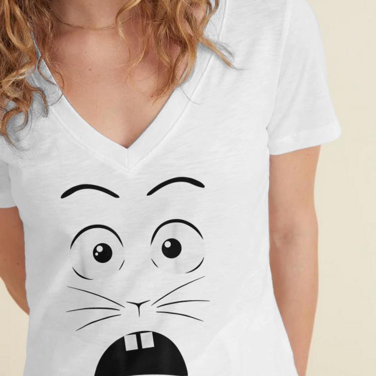 Creepy Carrots Halloween Book Character Costume Women's Jersey Short Sleeve Deep V-Neck Tshirt