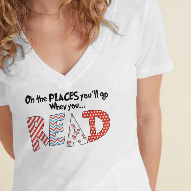 Cute Read Reading Day Book Lovers Teachers Students Kids Women's Jersey Short Sleeve Deep V-Neck Tshirt Cute Read Reading Day Book Lovers Teachers Students Kids Women's Jersey Short Sleeve Deep V-Neck Tshirt