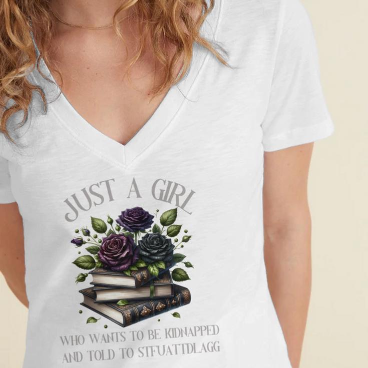 Dark Romance Women Smutt Book Lover Merch STFUATTDLAGG Good Women's Jersey Short Sleeve Deep V-Neck Tshirt Dark Romance Women Smutt Book Lover Merch STFUATTDLAGG Good Women's Jersey Short Sleeve Deep V-Neck Tshirt