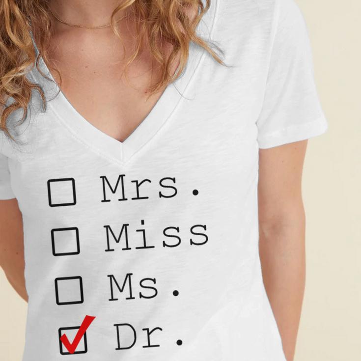 Doctor Graduation Women's Jersey Short Sleeve Deep V-Neck Tshirt