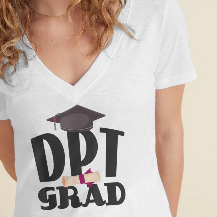Doctor Of Physical Therapy DPT Graduation Therapist Women's Jersey Short Sleeve Deep V-Neck Tshirt