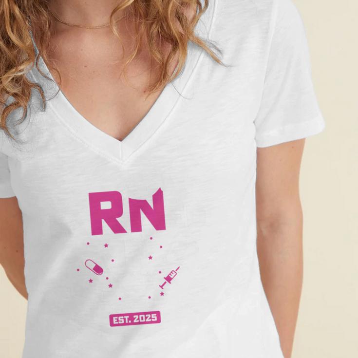 Earned It RN 2025 Nurse Graduation Nursing School Graduate Premium Tri-Blend Women's Jersey Short Sleeve Deep V-Neck Tshirt