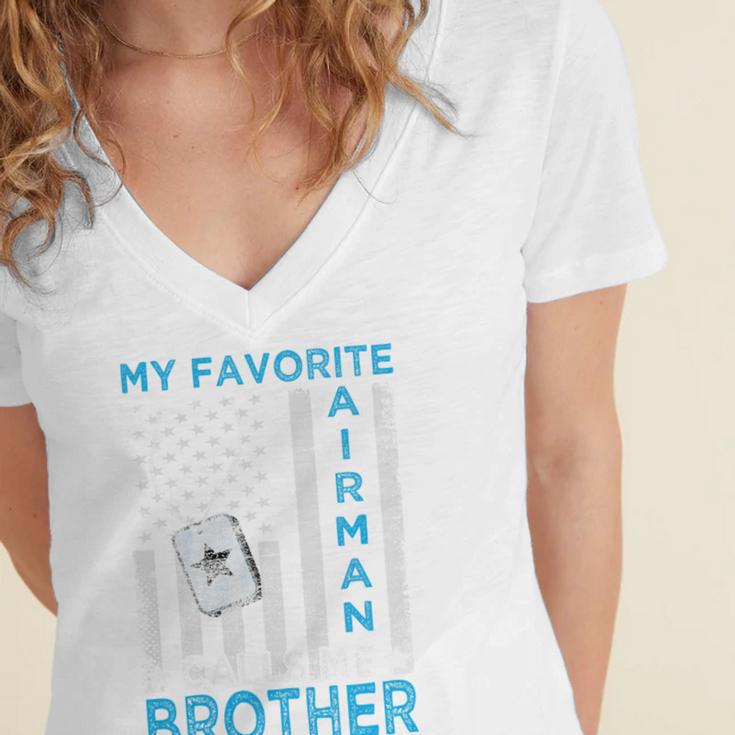 My Favorite Airman Calls Me Brother Airman Graduation Premium Tri-Blend Women's Jersey Short Sleeve Deep V-Neck Tshirt