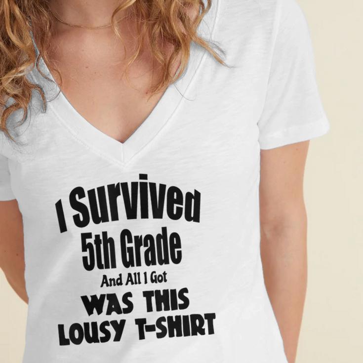 Fifth 5th Grade Graduation Shirt Child Graduate Education Women's Jersey Short Sleeve Deep V-Neck Tshirt