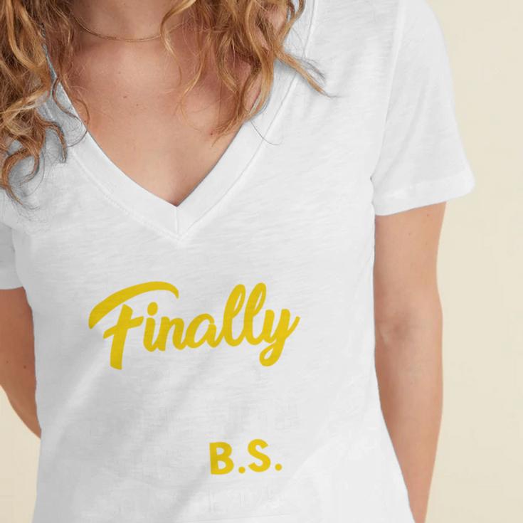 Finally Done With This BS Class Of 2025 College Graduation Premium Tri-Blend Women's Jersey Short Sleeve Deep V-Neck Tshirt