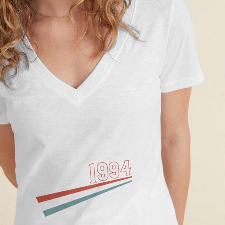 Freeze Tag 90s Nostalgia Women's Jersey Short Sleeve Deep V-Neck Tshirt