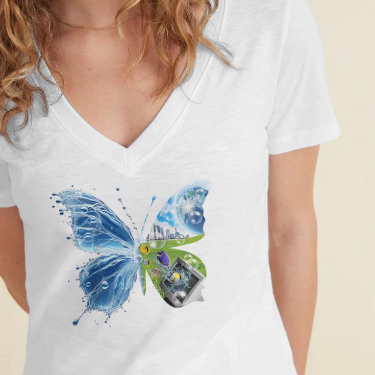 Frutiger Aero Aesthetic Butterfly Computer Fishes Scenery Raglan Baseball Tee Women's Jersey Short Sleeve Deep V-Neck Tshirt Frutiger Aero Aesthetic Butterfly Computer Fishes Scenery Raglan Baseball Tee Women's Jersey Short Sleeve Deep V-Neck Tshirt