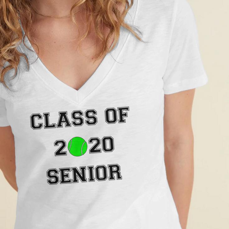 FUN CLASS OF 2020 SENIOR TENNIS GRADUATION GIFT SHIRT Women's Jersey Short Sleeve Deep V-Neck Tshirt