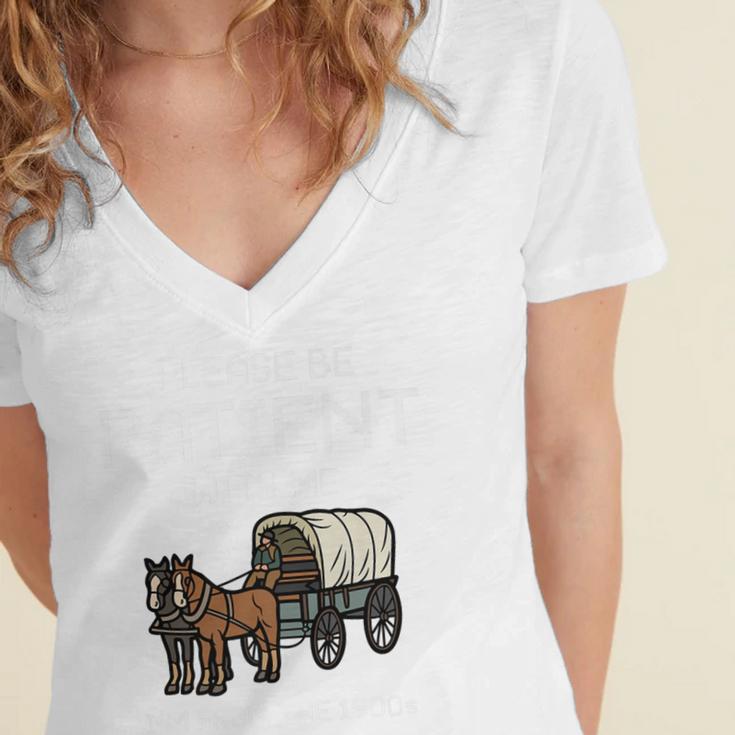 Funny Please Be Patient With Me I'm From The 1900s Premium Women's Jersey Short Sleeve Deep V-Neck Tshirt