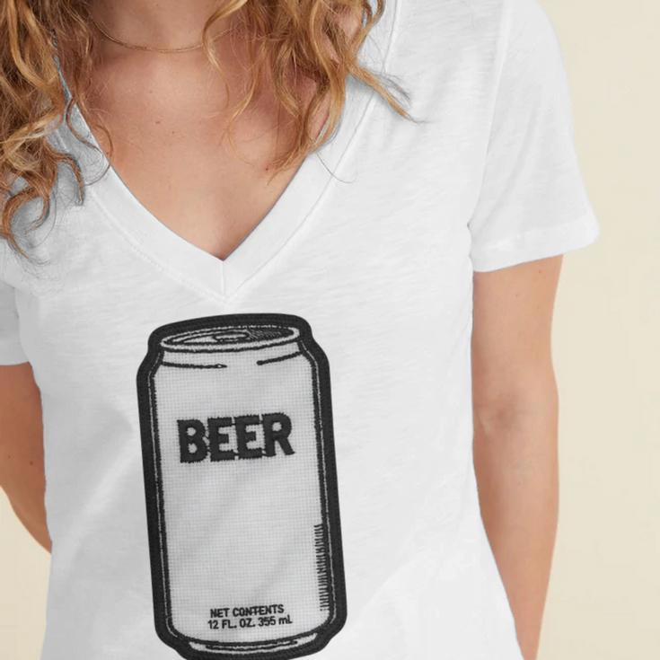 Generic Beer 1980s 80s Nostalgia Premium Tri-Blend Women's Jersey Short Sleeve Deep V-Neck Tshirt