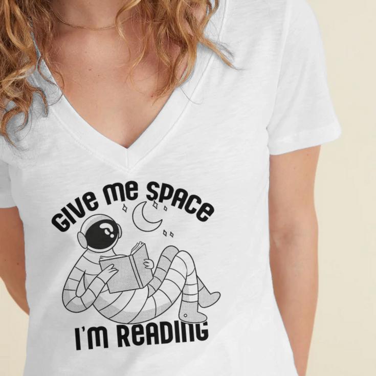 GIVE ME Space I'm Reading Kids Astronaut Book Reader Meme Premium Tri-Blend Women's Jersey Short Sleeve Deep V-Neck Tshirt GIVE ME Space I'm Reading Kids Astronaut Book Reader Meme Premium Tri-Blend Women's Jersey Short Sleeve Deep V-Neck Tshirt