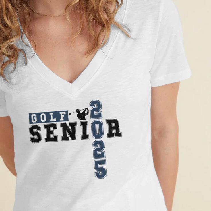 Golf Senior Night Golf Senior 2025 Graduation 63 Women's Jersey Short Sleeve Deep V-Neck Tshirt