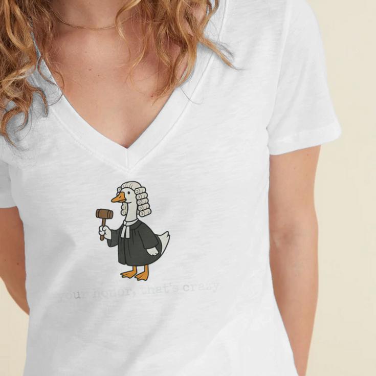 Goose Silly Lawyer Law School Graduation Future Lawyer Women's Jersey Short Sleeve Deep V-Neck Tshirt