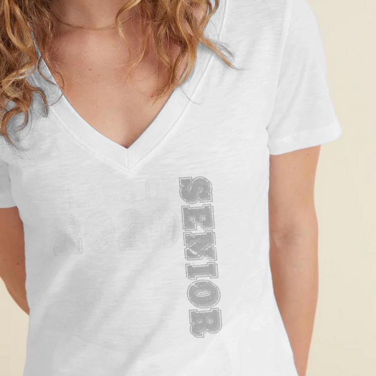 Graduation 2020 Class Of 2020 Senior Women's Jersey Short Sleeve Deep V-Neck Tshirt