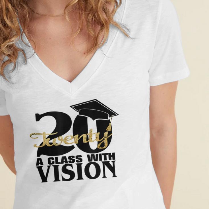 Graduation 2020 A Class With Vision Women's Jersey Short Sleeve Deep V-Neck Tshirt