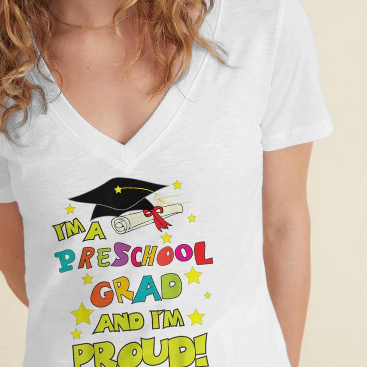 Graduation Class 2018 Cap Gown Shirt Preschool Grad Proud Women's Jersey Short Sleeve Deep V-Neck Tshirt