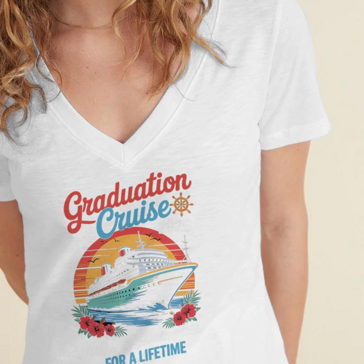 Graduation Cruise Trip Class Of 2026 Senior Summer Vacation Premium Women's Jersey Short Sleeve Deep V-Neck Tshirt
