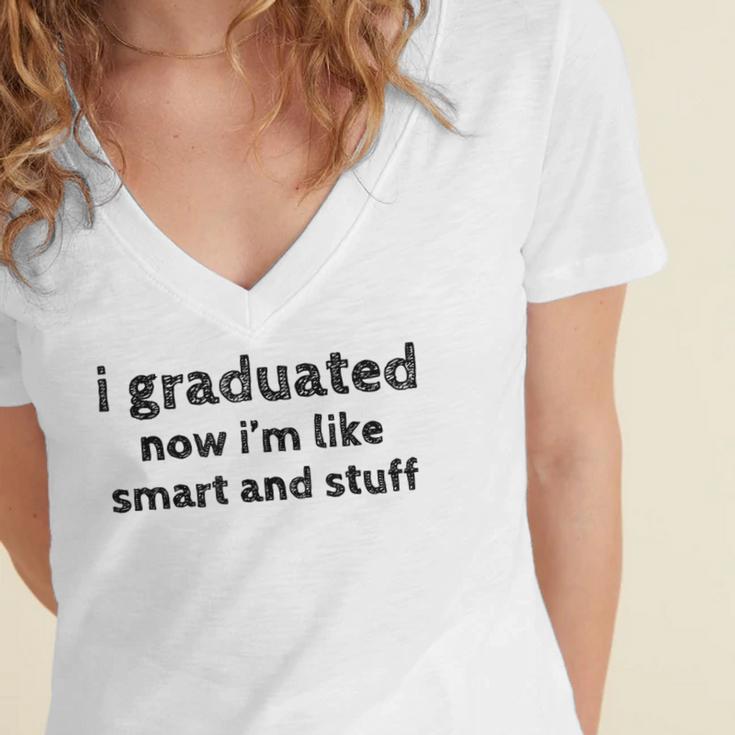 Graduation Ideas Women's Jersey Short Sleeve Deep V-Neck Tshirt