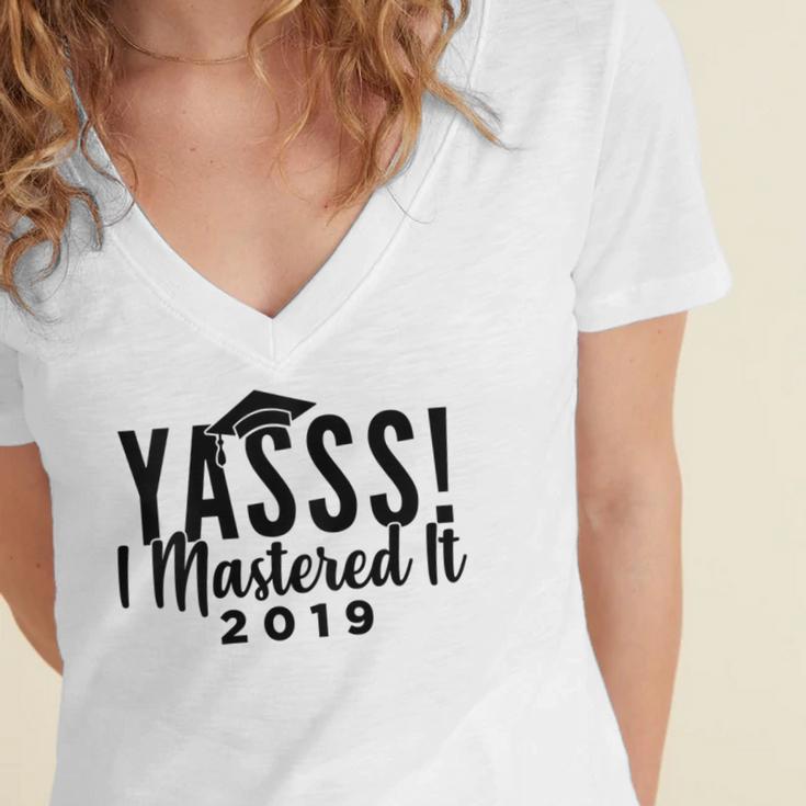 Graduation Masters For Women Women's Jersey Short Sleeve Deep V-Neck Tshirt