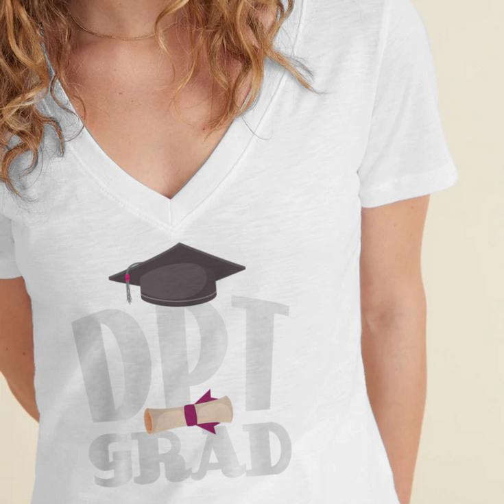 Graduation Physical Therapist Doctor Of PT DPT Women's Jersey Short Sleeve Deep V-Neck Tshirt