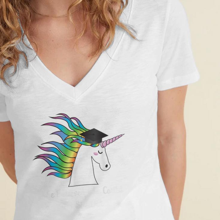 Graduation Unicorn Shirt She Believed Did School 2017 Women's Jersey Short Sleeve Deep V-Neck Tshirt