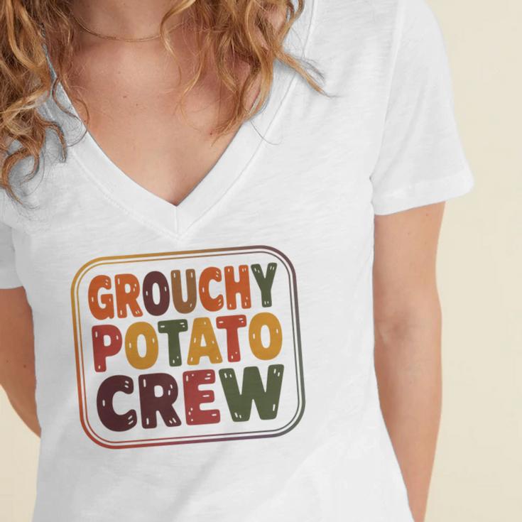Grouchy Potato Crew Introvert Sarcasm Premium Tri-Blend Women's Jersey Short Sleeve Deep V-Neck Tshirt Grouchy Potato Crew Introvert Sarcasm Premium Tri-Blend Women's Jersey Short Sleeve Deep V-Neck Tshirt