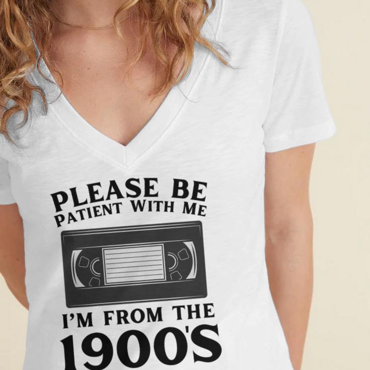 Over The Hill Please Be Patient I'm From The 1900s VHS Premium Tri-Blend Women's Jersey Short Sleeve Deep V-Neck Tshirt Over The Hill Please Be Patient I'm From The 1900s VHS Premium Tri-Blend Women's Jersey Short Sleeve Deep V-Neck Tshirt