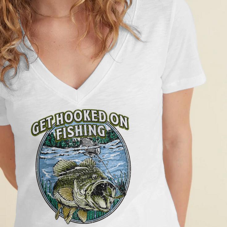 Hooked On Fishing Introvert Sayings Antisocial Quotes Raglan Baseball Tee Women's Jersey Short Sleeve Deep V-Neck Tshirt Hooked On Fishing Introvert Sayings Antisocial Quotes Raglan Baseball Tee Women's Jersey Short Sleeve Deep V-Neck Tshirt