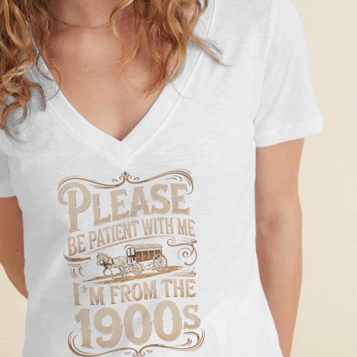 I'm From The 1900s Old Humor Boomer Dad Father's Day Premium Women's Jersey Short Sleeve Deep V-Neck Tshirt I'm From The 1900s Old Humor Boomer Dad Father's Day Premium Women's Jersey Short Sleeve Deep V-Neck Tshirt