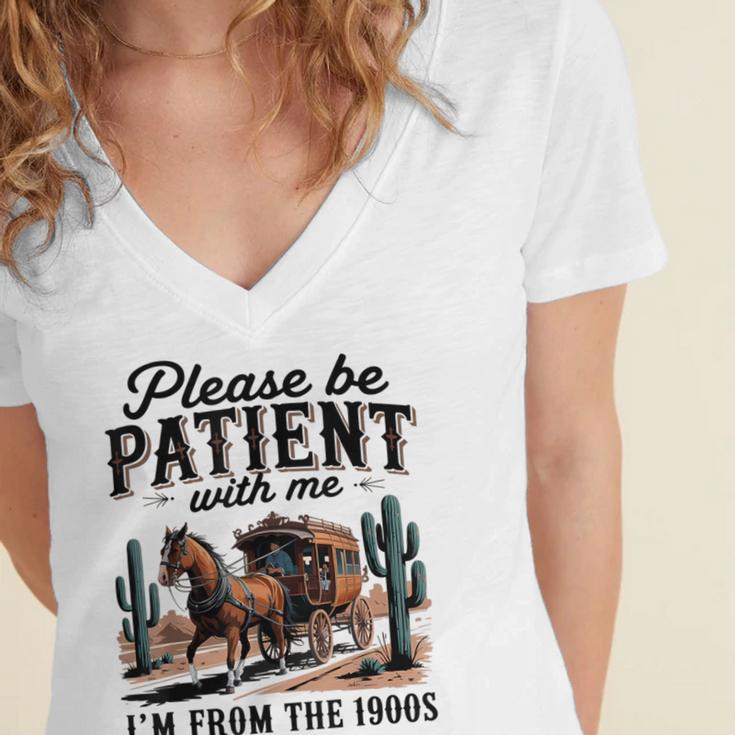 I'm From The 1900s Historical Humor Old Person Women's Jersey Short Sleeve Deep V-Neck Tshirt