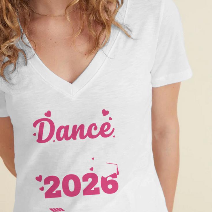 I'm A Dance Senior Mom 2026 Of Course I'm Crying Graduation Women's Jersey Short Sleeve Deep V-Neck Tshirt