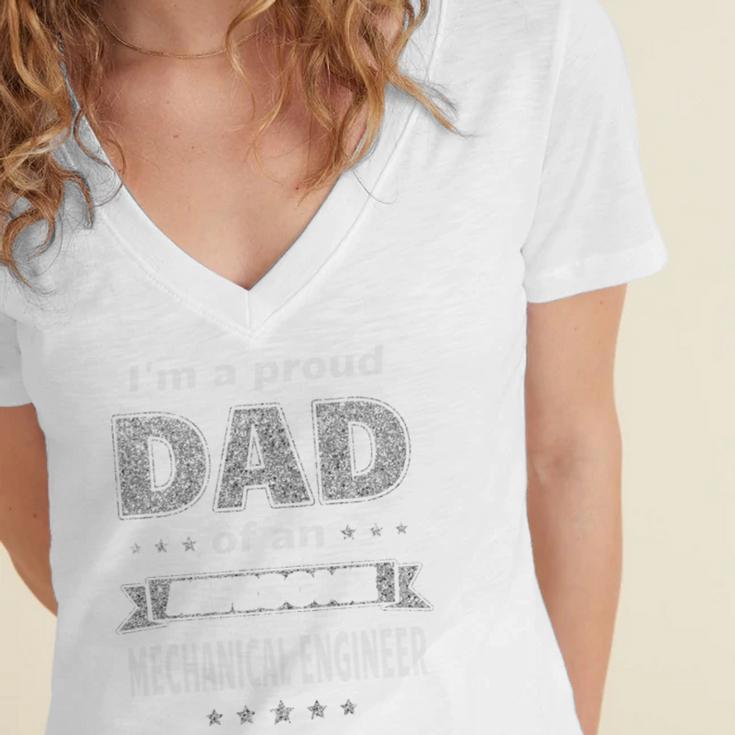 I'm A Proud Dad Of An Awesome Mechanical Engineer Graduation Women's Jersey Short Sleeve Deep V-Neck Tshirt