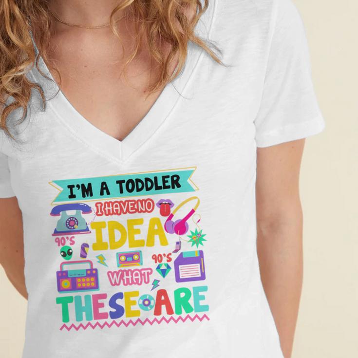 I'm A Toddler I Have No Ideas Retro Vintage 90s Nostalgia Premium Tri-Blend Women's Jersey Short Sleeve Deep V-Neck Tshirt I'm A Toddler I Have No Ideas Retro Vintage 90s Nostalgia Premium Tri-Blend Women's Jersey Short Sleeve Deep V-Neck Tshirt