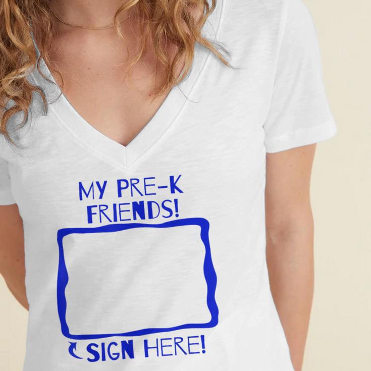 Interactive Preschool GraduationShirt Women's Jersey Short Sleeve Deep V-Neck Tshirt