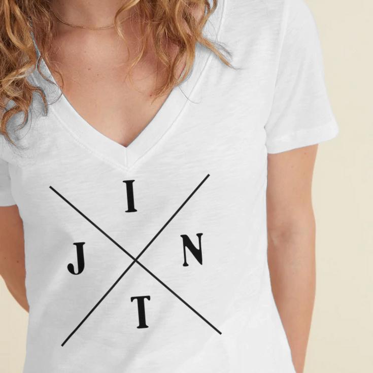 INTJ Architect Personality Type Introvert Psychology Women's Jersey Short Sleeve Deep V-Neck Tshirt INTJ Architect Personality Type Introvert Psychology Women's Jersey Short Sleeve Deep V-Neck Tshirt