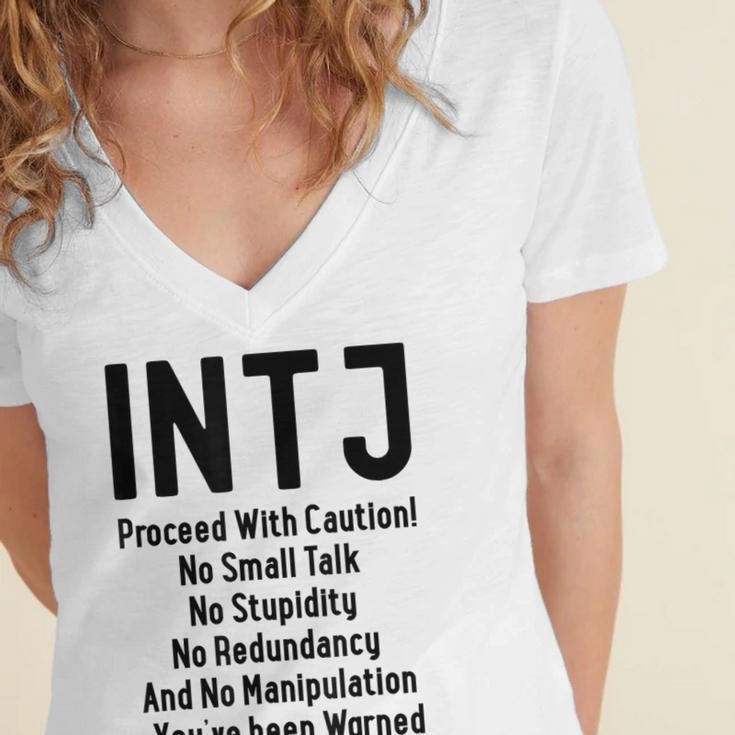 INTJ Rules Architect Personality Type Introvert Women's Jersey Short Sleeve Deep V-Neck Tshirt