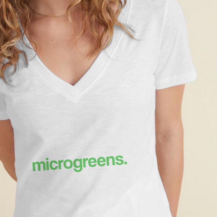 Introvert But Willing To Discuss Microgreens Urban Farming Women's Jersey Short Sleeve Deep V-Neck Tshirt Introvert But Willing To Discuss Microgreens Urban Farming Women's Jersey Short Sleeve Deep V-Neck Tshirt