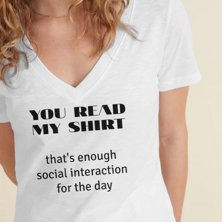 Introvert “You Read My Shirt” Tee T-Shirt Women's Jersey Short Sleeve Deep V-Neck Tshirt Introvert “You Read My Shirt” Tee T-Shirt Women's Jersey Short Sleeve Deep V-Neck Tshirt