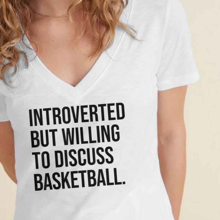 Introverted Basketball Player Basketball Introvert Women's Jersey Short Sleeve Deep V-Neck Tshirt Introverted Basketball Player Basketball Introvert Women's Jersey Short Sleeve Deep V-Neck Tshirt