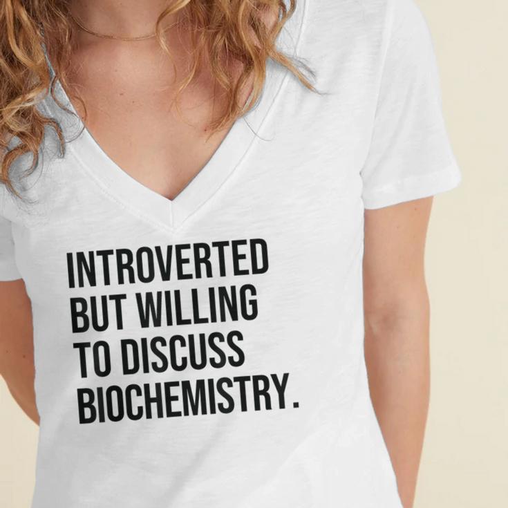 Introverted Biochemist Biochemistry Introvert Women's Jersey Short Sleeve Deep V-Neck Tshirt Introverted Biochemist Biochemistry Introvert Women's Jersey Short Sleeve Deep V-Neck Tshirt