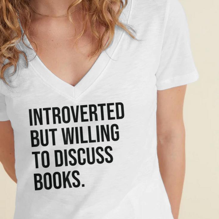 Introverted Bookworm Books Introvert Women's Jersey Short Sleeve Deep V-Neck Tshirt Introverted Bookworm Books Introvert Women's Jersey Short Sleeve Deep V-Neck Tshirt