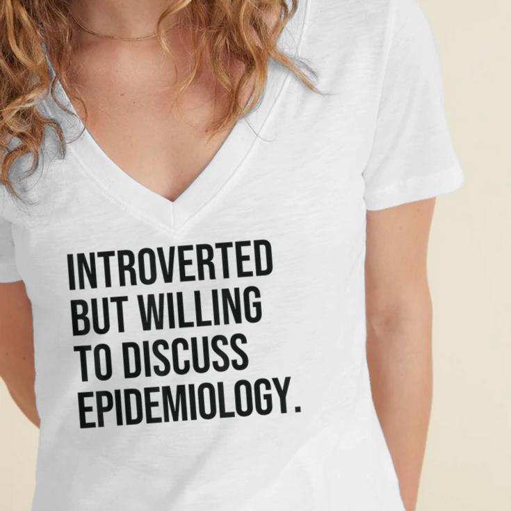Introverted Epidemiologist Epidemiology Introvert Women's Jersey Short Sleeve Deep V-Neck Tshirt Introverted Epidemiologist Epidemiology Introvert Women's Jersey Short Sleeve Deep V-Neck Tshirt