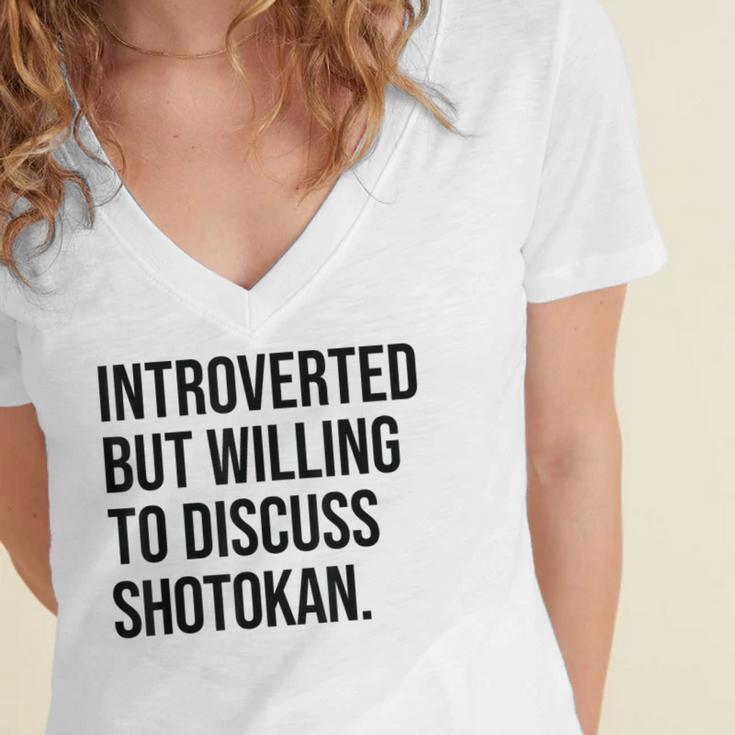 Introverted Shotokan Karate Introvert Women's Jersey Short Sleeve Deep V-Neck Tshirt