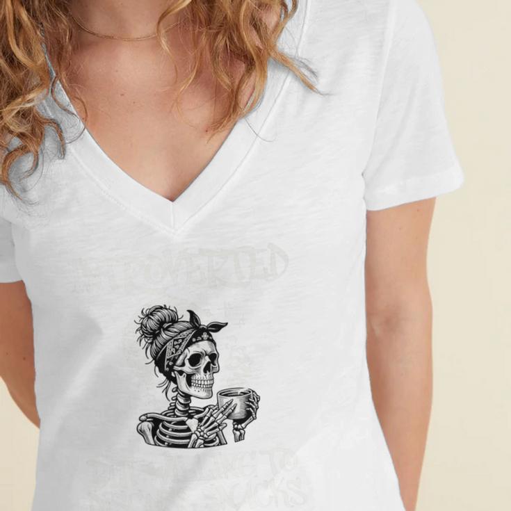 Introverted But Willing To Discuss Snacks Coffee Premium Women's Jersey Short Sleeve Deep V-Neck Tshirt