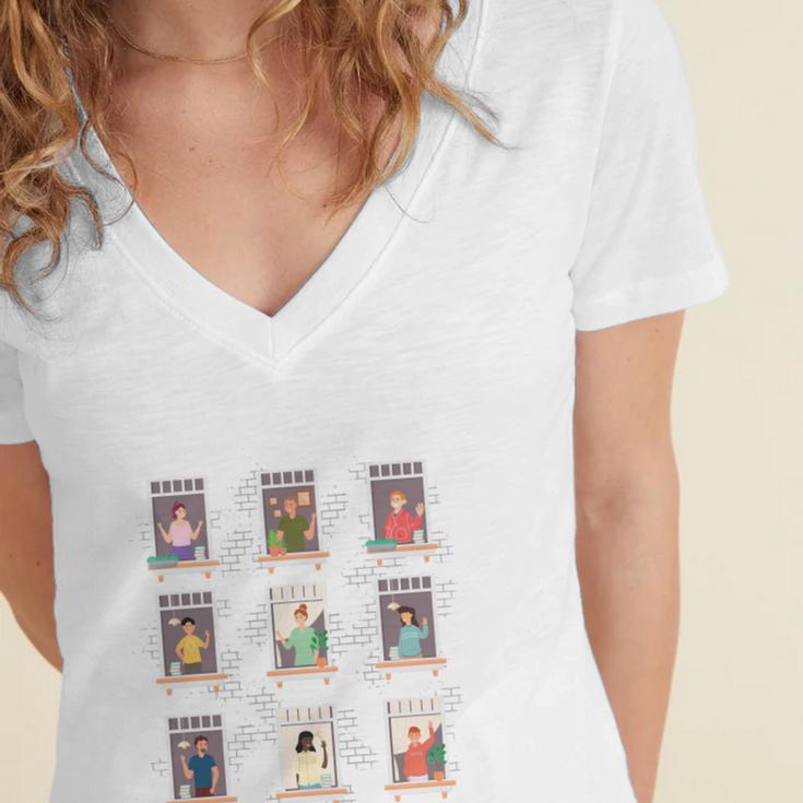 Introverts Unite Sarcastic Joke Humor Sarcasm Women's Jersey Short Sleeve Deep V-Neck Tshirt Introverts Unite Sarcastic Joke Humor Sarcasm Women's Jersey Short Sleeve Deep V-Neck Tshirt