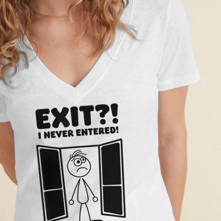 Irony Sarcasm Introvert Dry Humor Cartoon Comic Geek Nerd Women's Jersey Short Sleeve Deep V-Neck Tshirt Irony Sarcasm Introvert Dry Humor Cartoon Comic Geek Nerd Women's Jersey Short Sleeve Deep V-Neck Tshirt